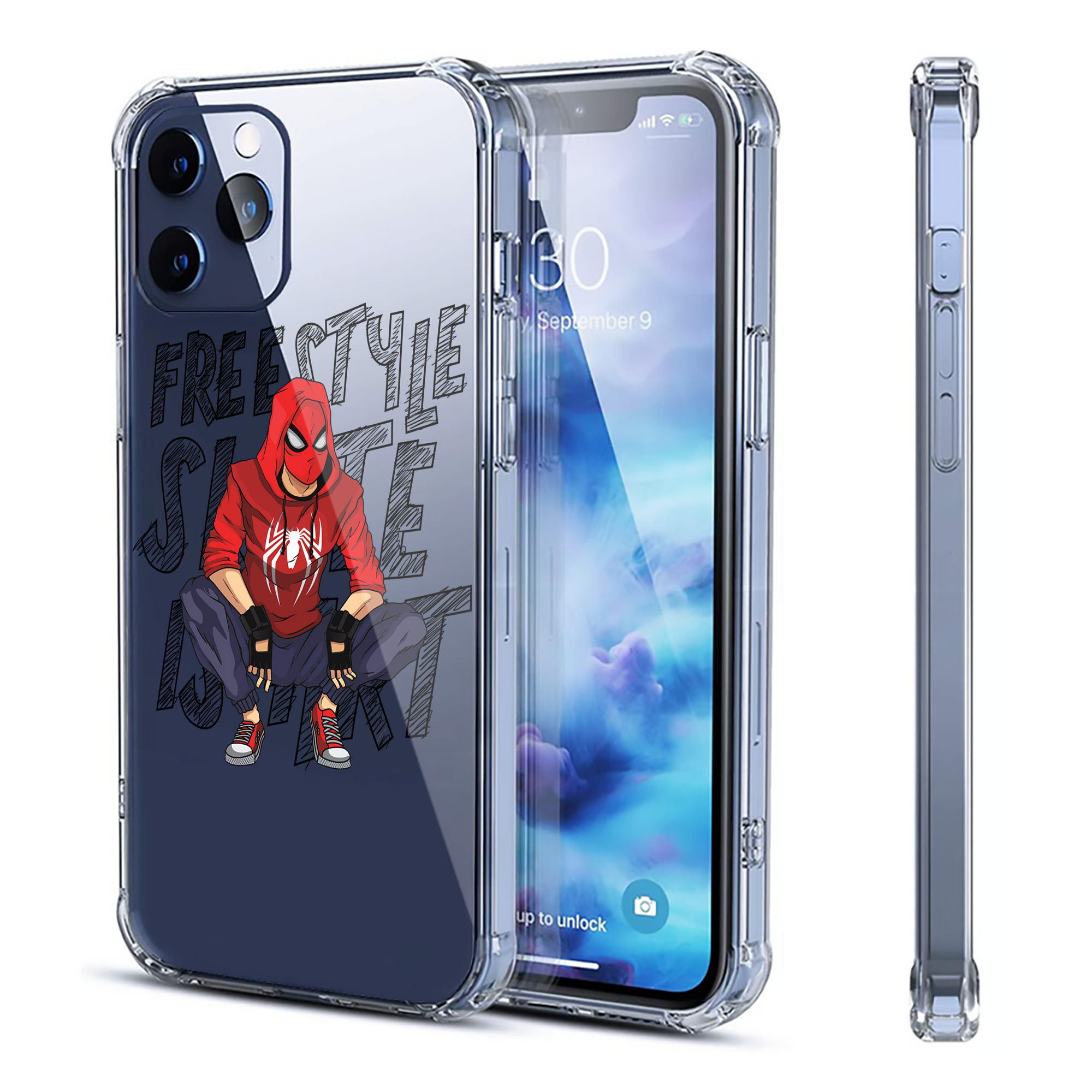 （画像用） Spider Man スパイダーマン 【iPhone 12シリーズ対応】透明スマホケース（クリアソフトケース）